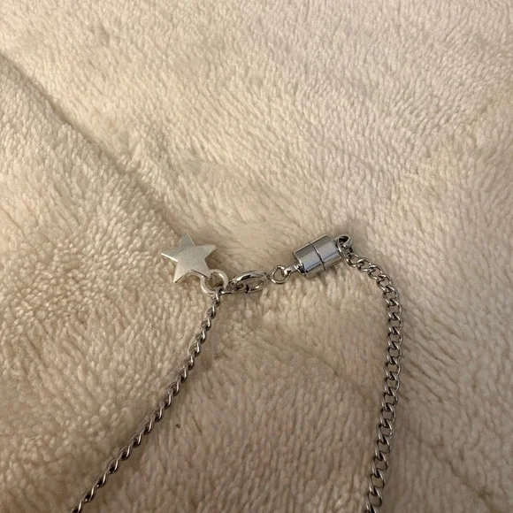 Amethyst & Rose Quartz Crystal Necklace 18” Stainless Steel Magnetic Clasp - Picture 4 of 4